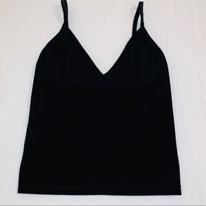 4/$25♦️ JOHN GALT Black Velvet Crop Top Tank Top
